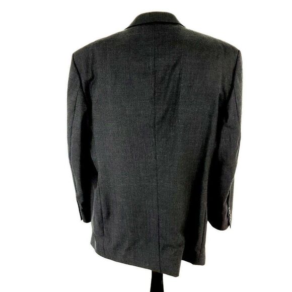 Stafford Wool 2 Button Portly Sport Coat 44L Gray Long - Picture 7 of 12